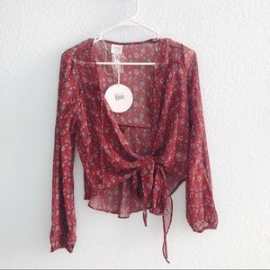 princess polly red wrap top